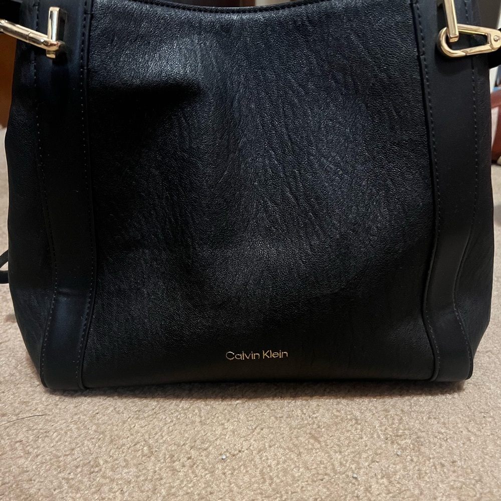 Calvin Klein black leather handbag